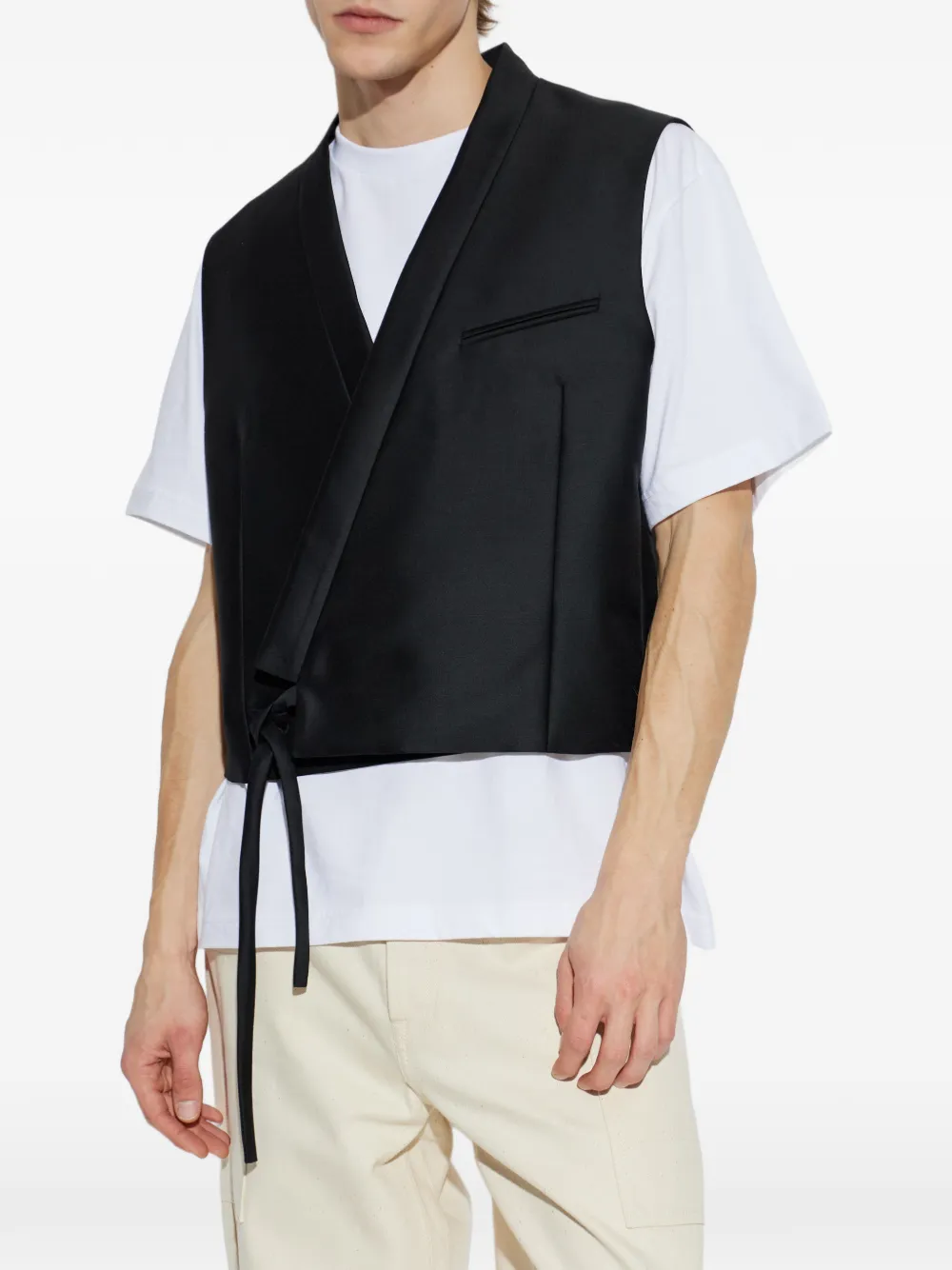 tie-waist gilet