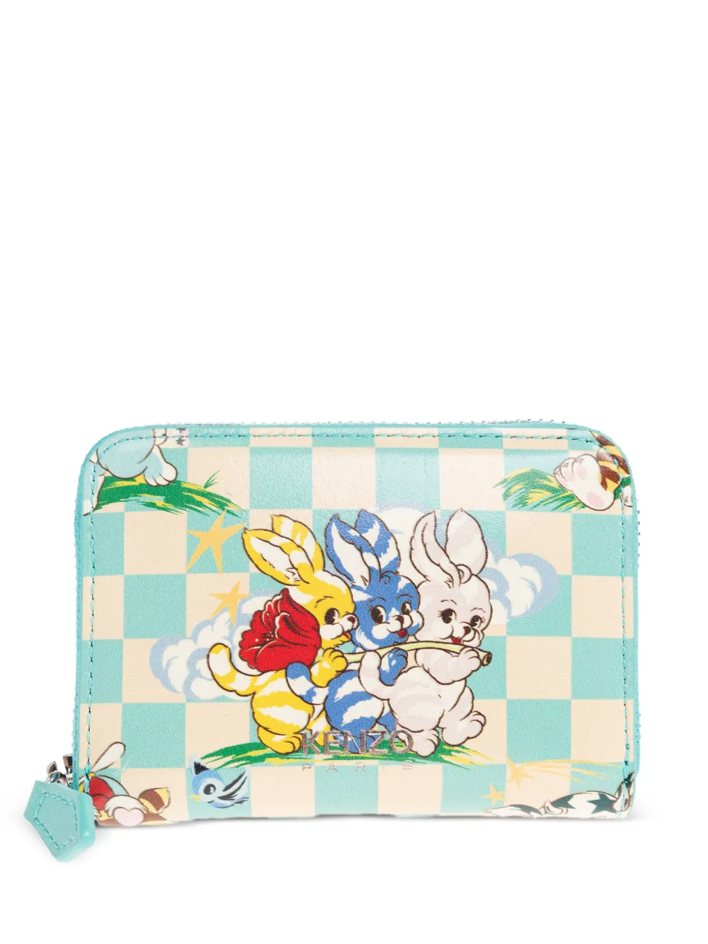 Kenzo Cartoon checkered wallet - Blu