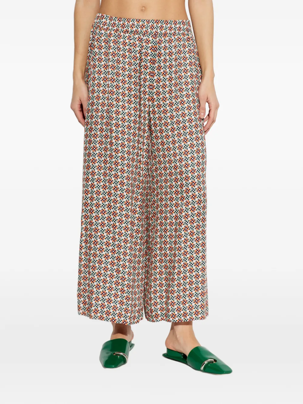  Ps Paul Smith Geometric-print Trousers - Neutrals 