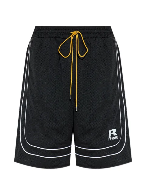 RHUDE Bermuda esportiva com logo e ajuste no cós
