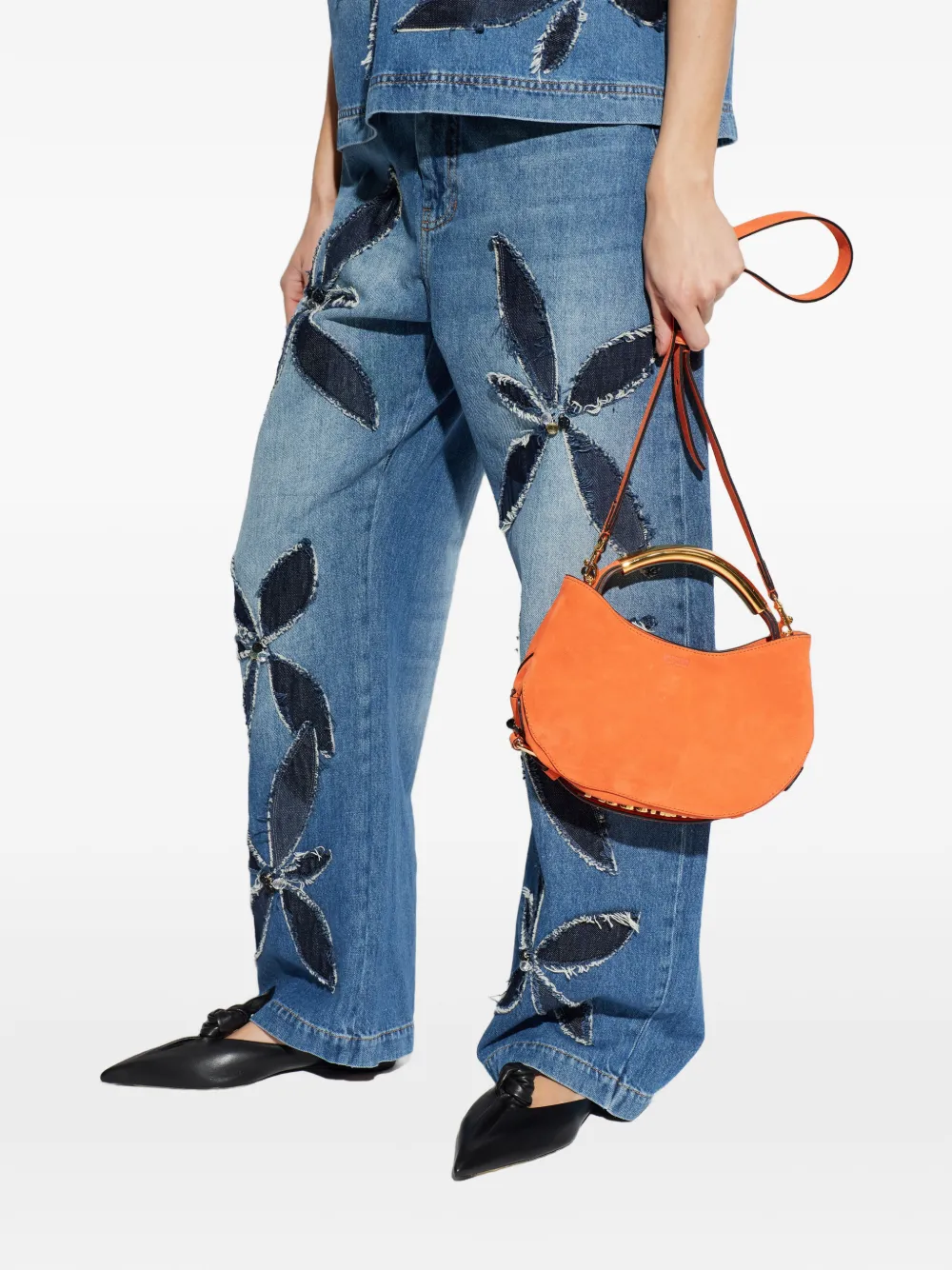 Moschino Handle Me kleine shopper Oranje
