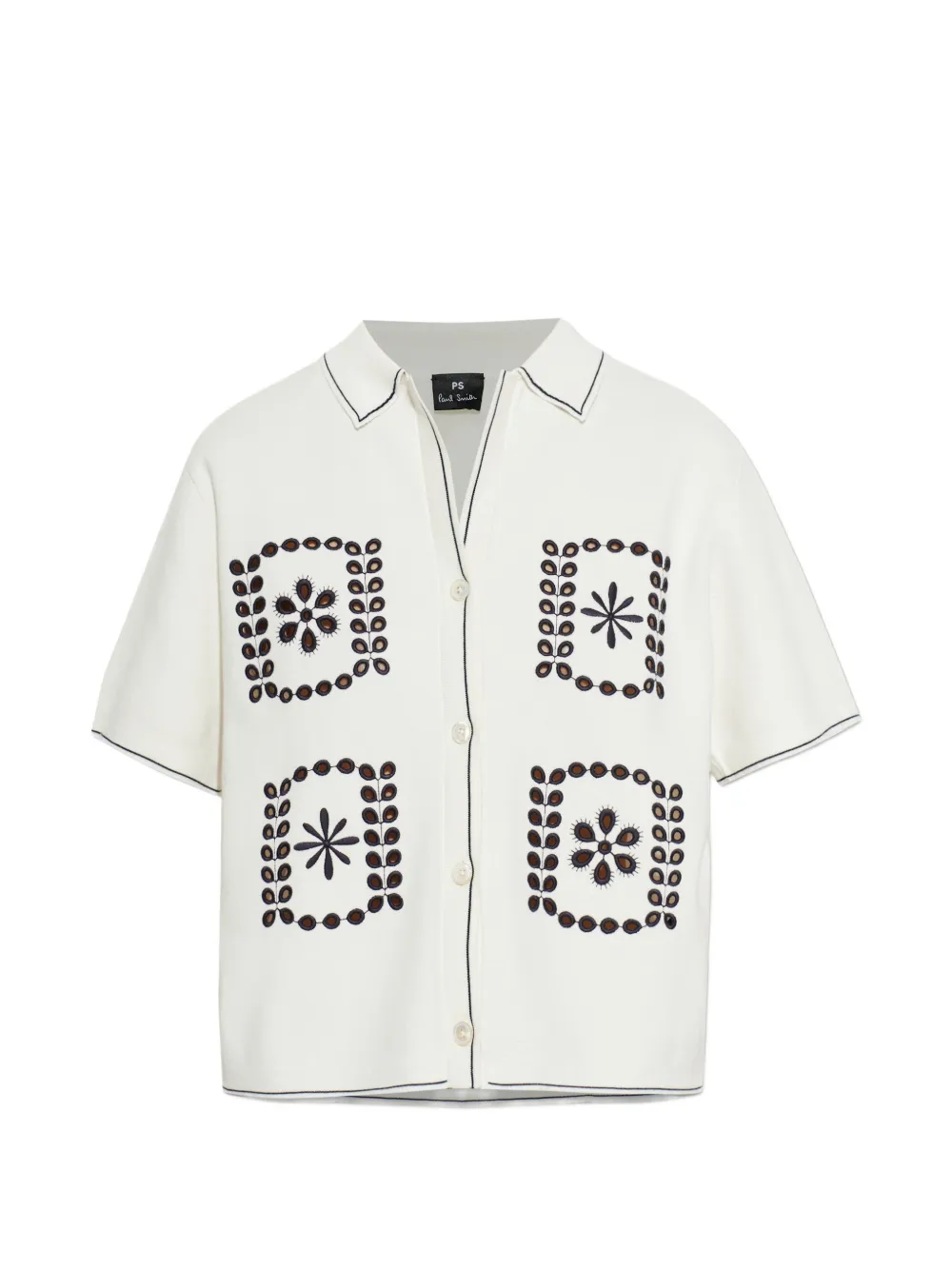 PS Paul Smith floral-embroidery shirt - Weiß