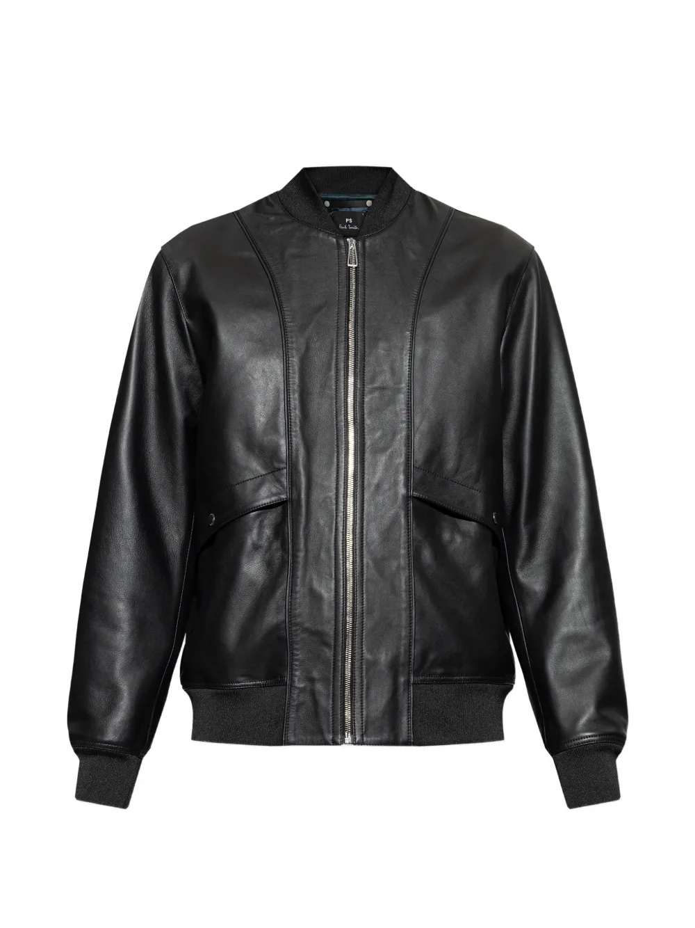 PS Paul Smith zip-front leather jacket - Schwarz