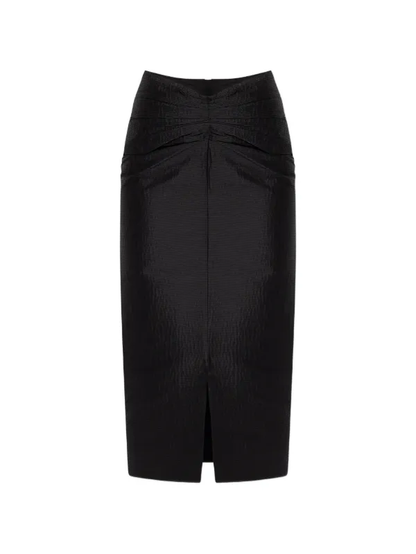 Lanvin Twist-detail Midi Skirt in Black
