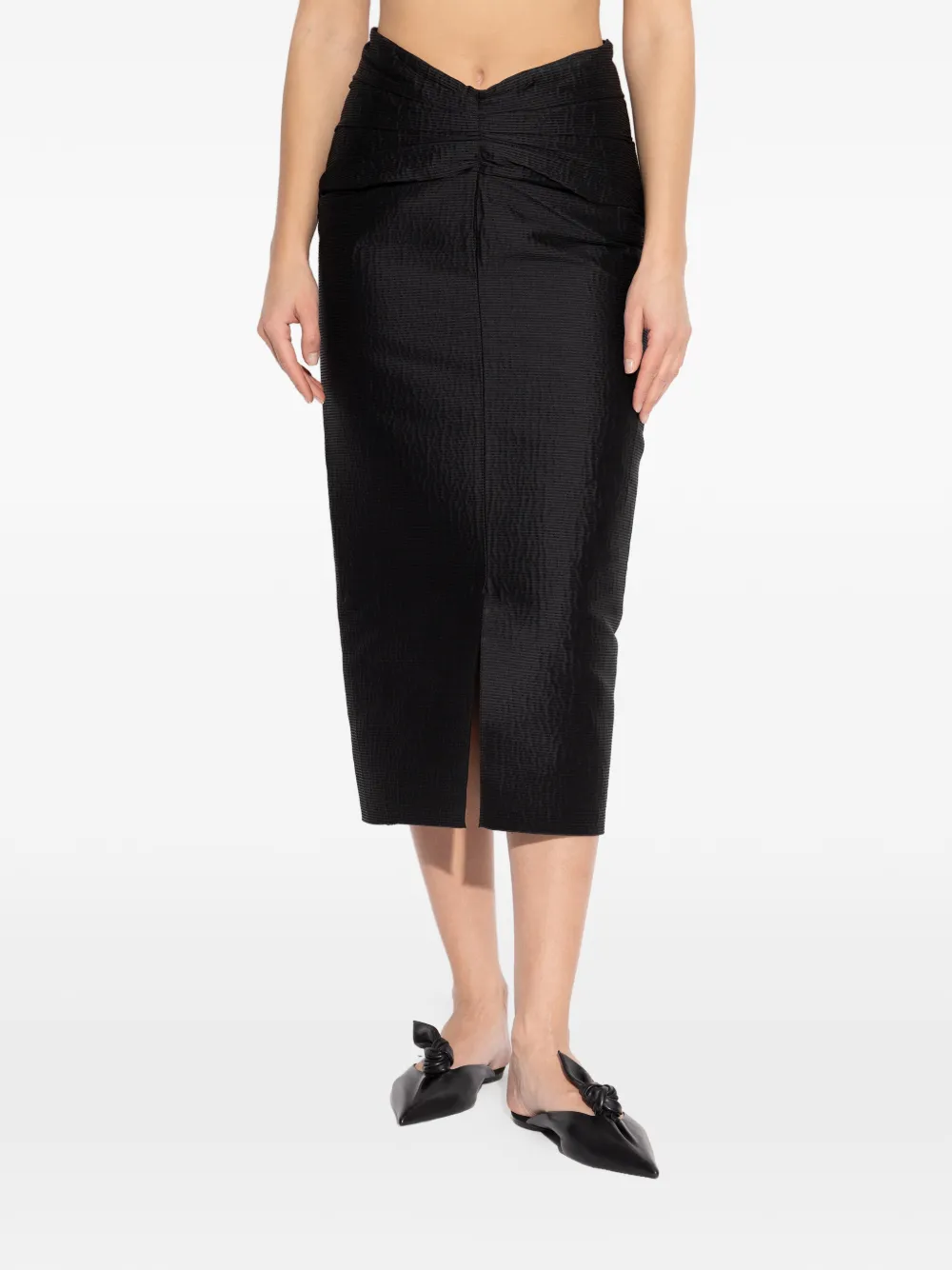  Lanvin Twist-detail Midi Skirt - Black 
