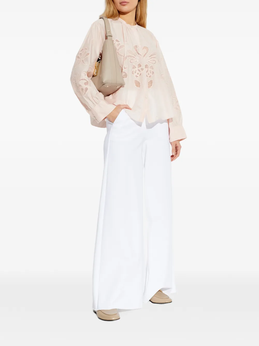 Max Mara Corona high waist broek Wit