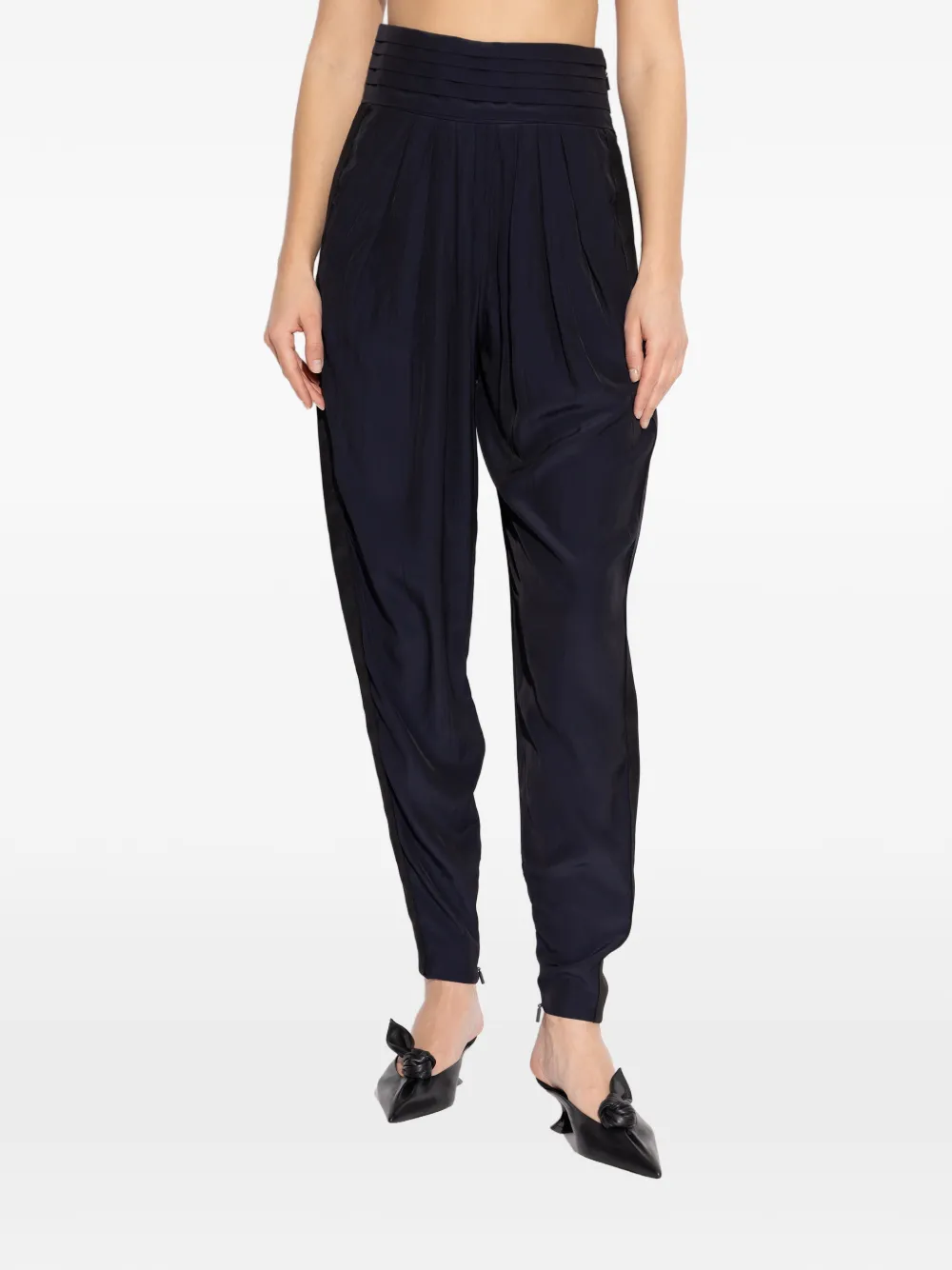 Lanvin High-waisted Tapered Trousers - Black 