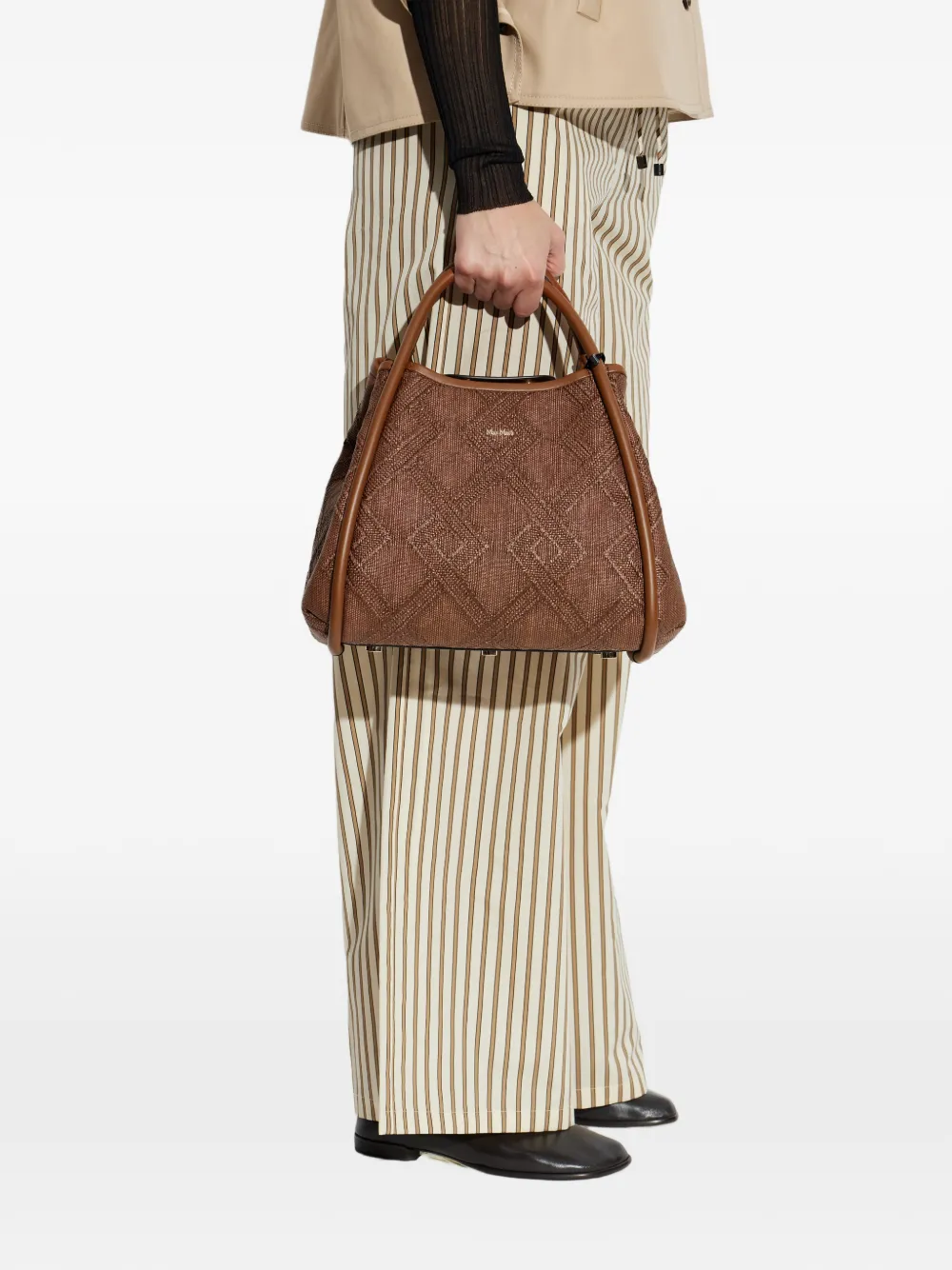 Max Mara Marine shopper met imitatiebont Bruin