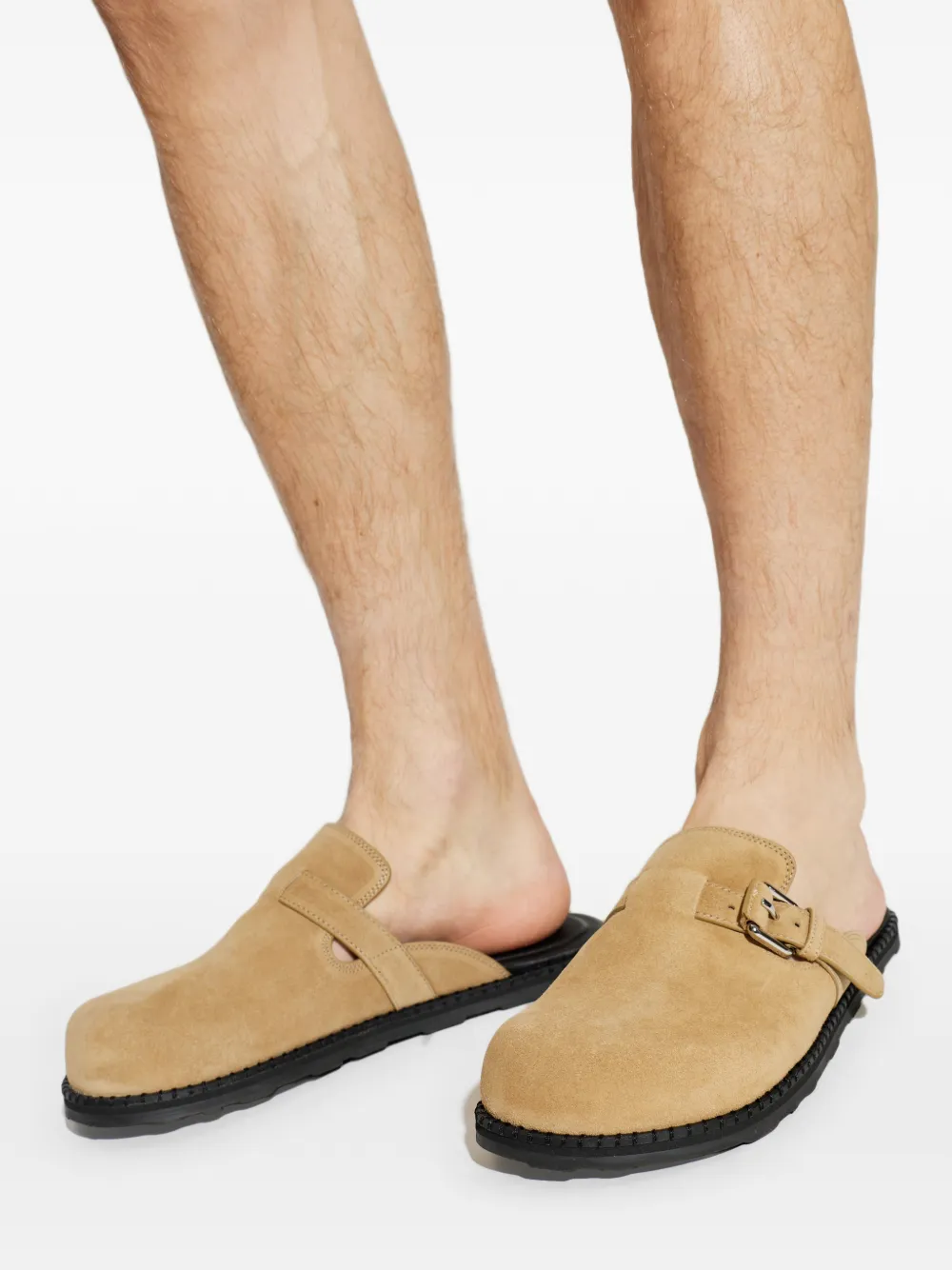 Buckled Suede Mules