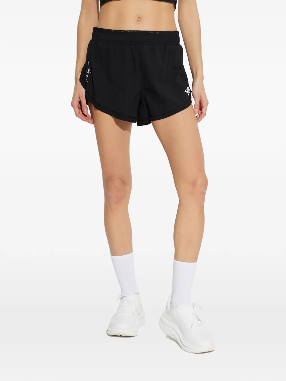  Y-3 Logo-detail Mini Shorts - Black 
