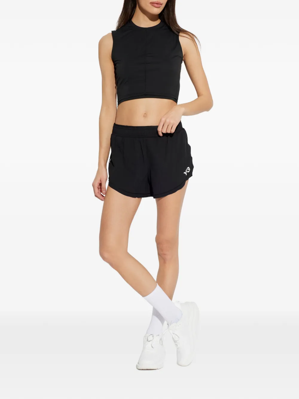  Y-3 Logo-detail Mini Shorts - Black 