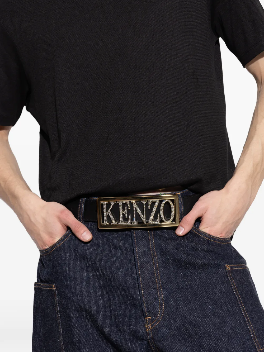 Kenzo Grote riem met logoplakkaat Zwart