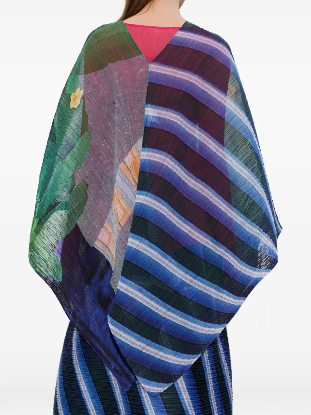 Pleated-Patterned Poncho