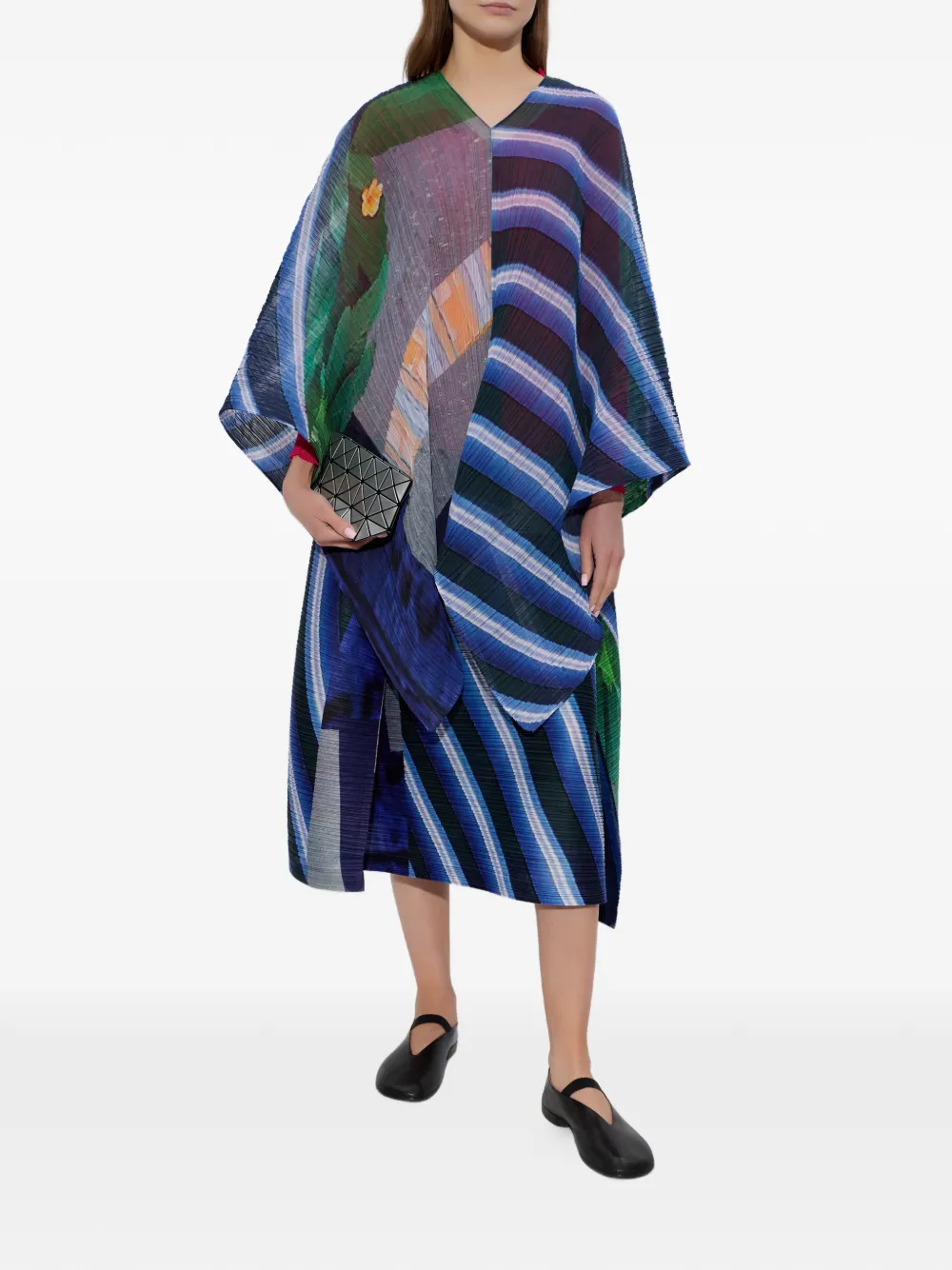 Pleated-Patterned Poncho