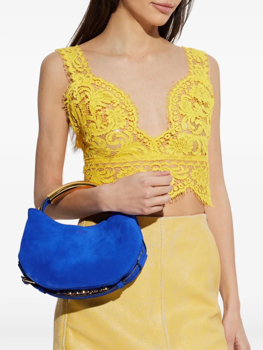 Moschino Handle Me kleine shopper Blauw