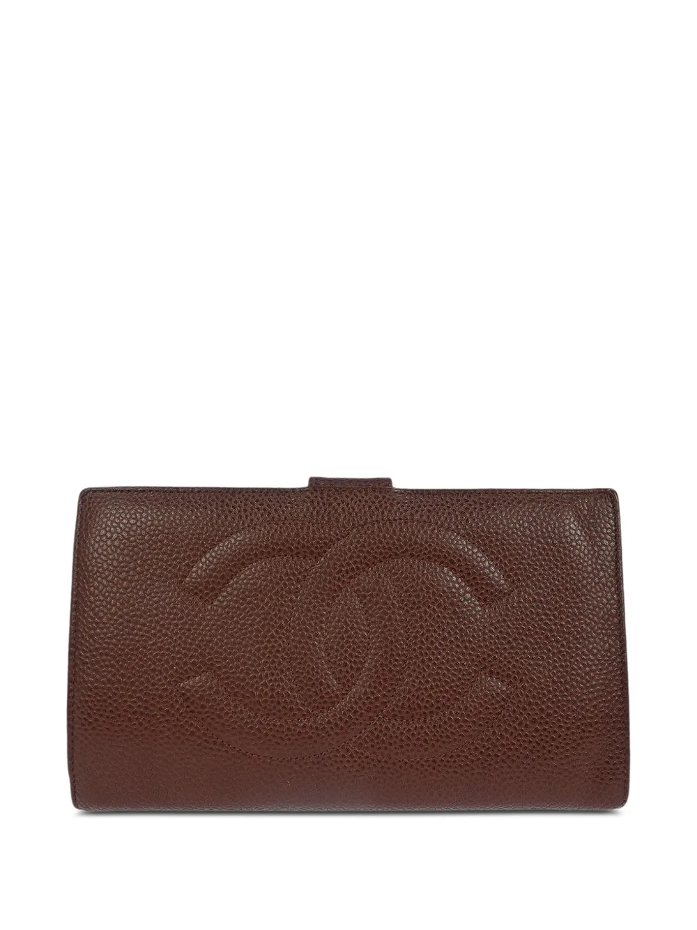CHANEL Pre-Owned 1997 bifold long leather wallet purse - Marrone