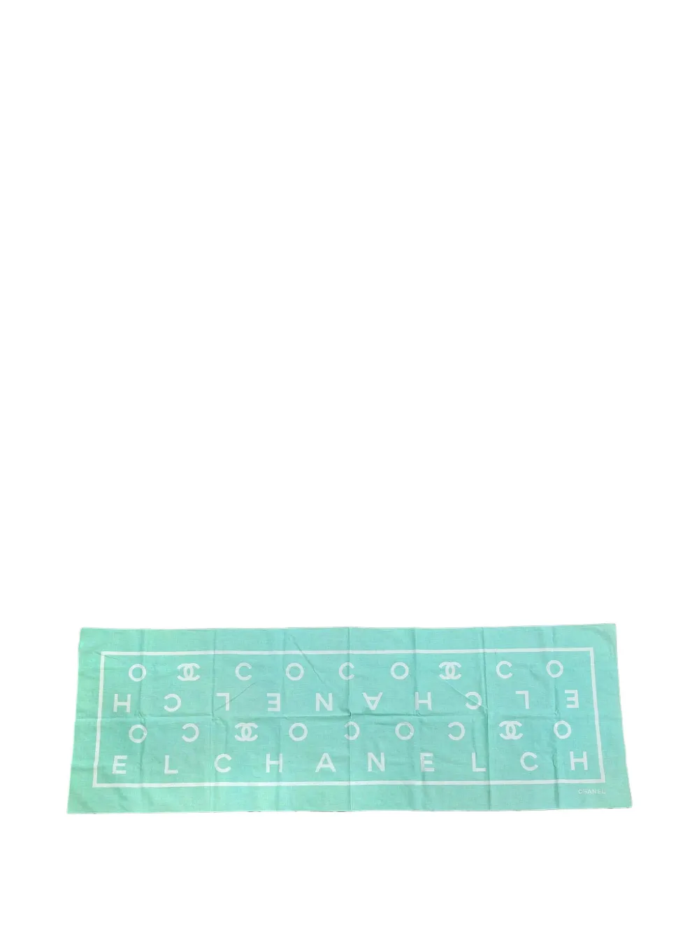 CHANEL Pre-Owned 1990s logo cotton scarf - Verde
