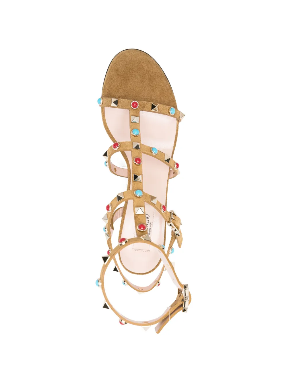 Valentino Garavani Sandalen verfraaid met studs en bandje Bruin