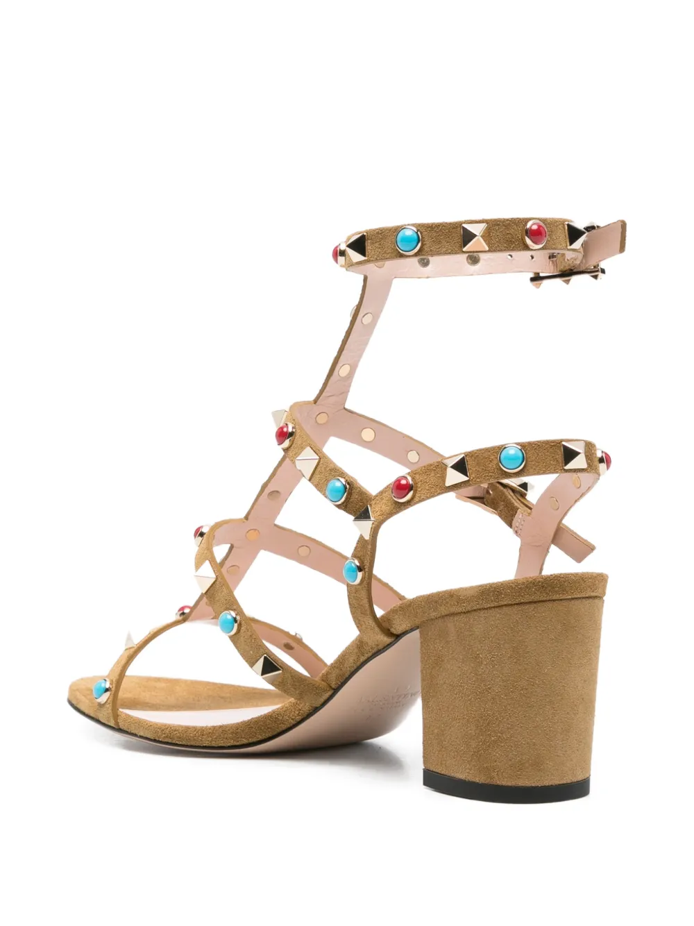 Valentino Garavani Sandalen verfraaid met studs en bandje Bruin