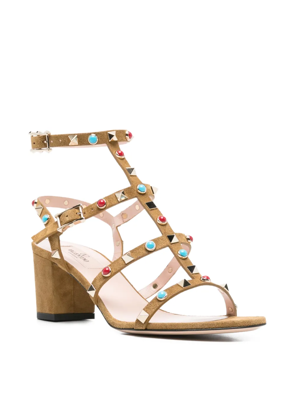 Valentino Garavani Sandalen verfraaid met studs en bandje Bruin