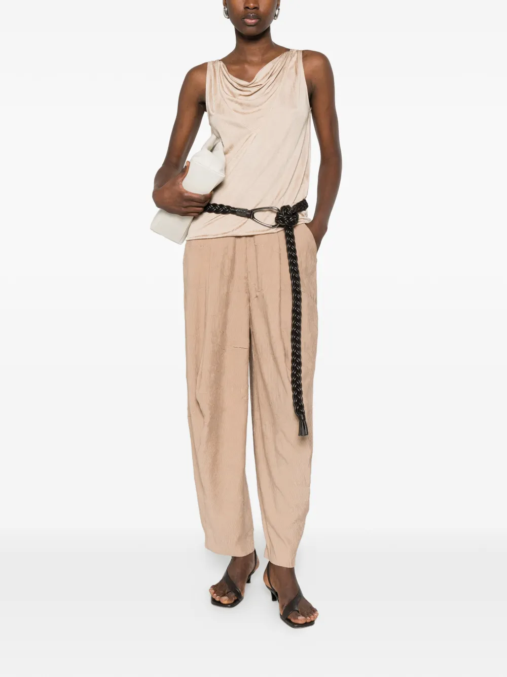  Giorgio Armani V-neck Sleeveless Top - Neutrals 