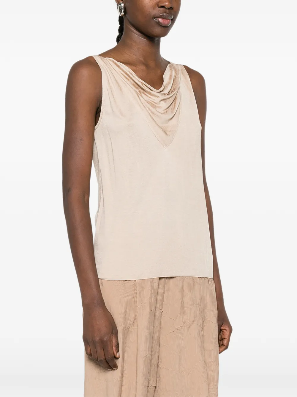  Giorgio Armani V-neck Sleeveless Top - Neutrals 