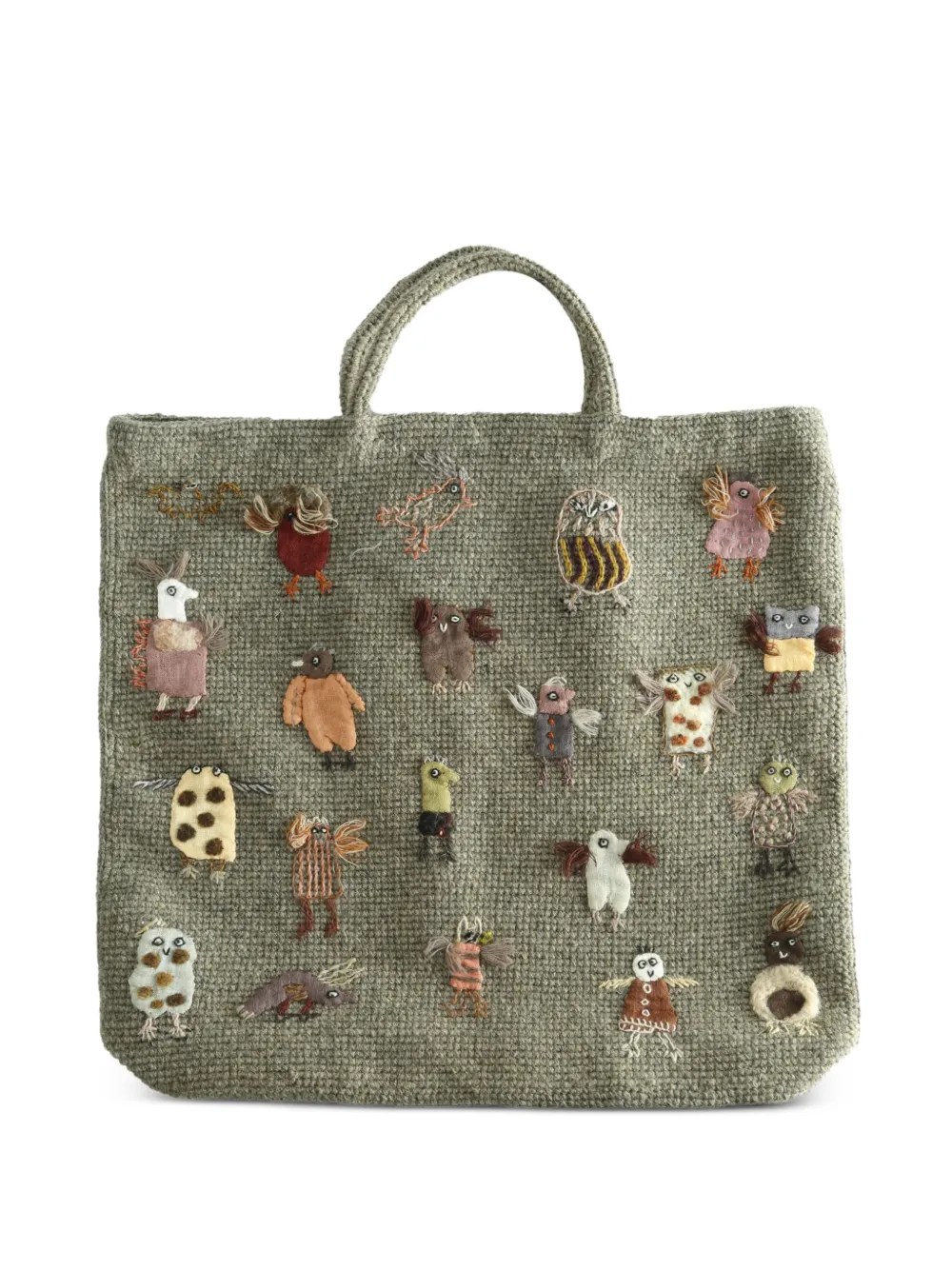 SOPHIE DIGARD animal-appliqué tote bag - Verde