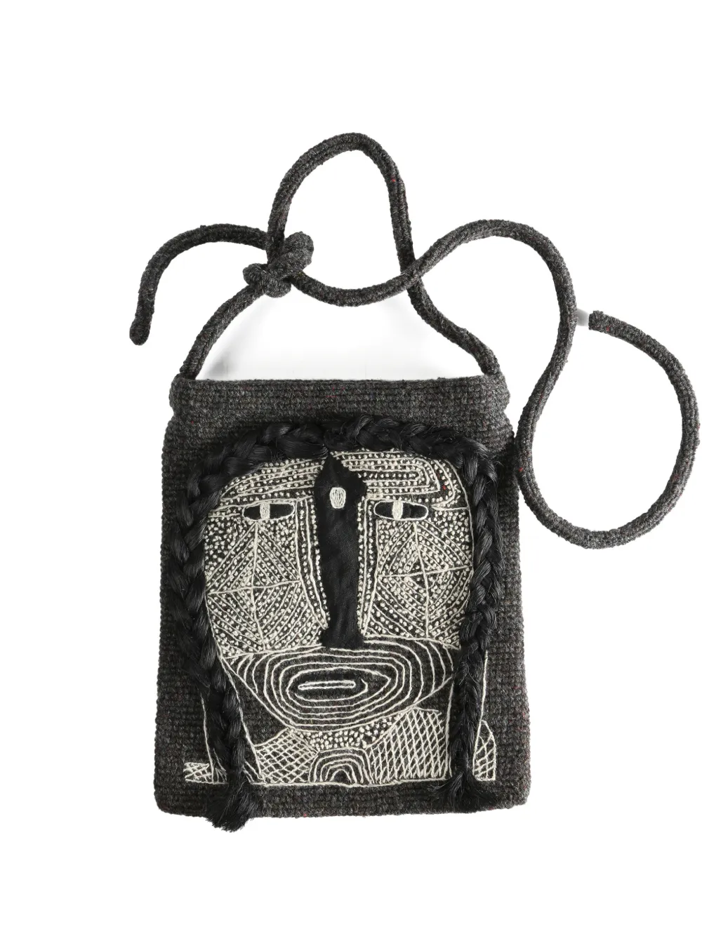 SOPHIE DIGARD knitted cross body bag - Grigio