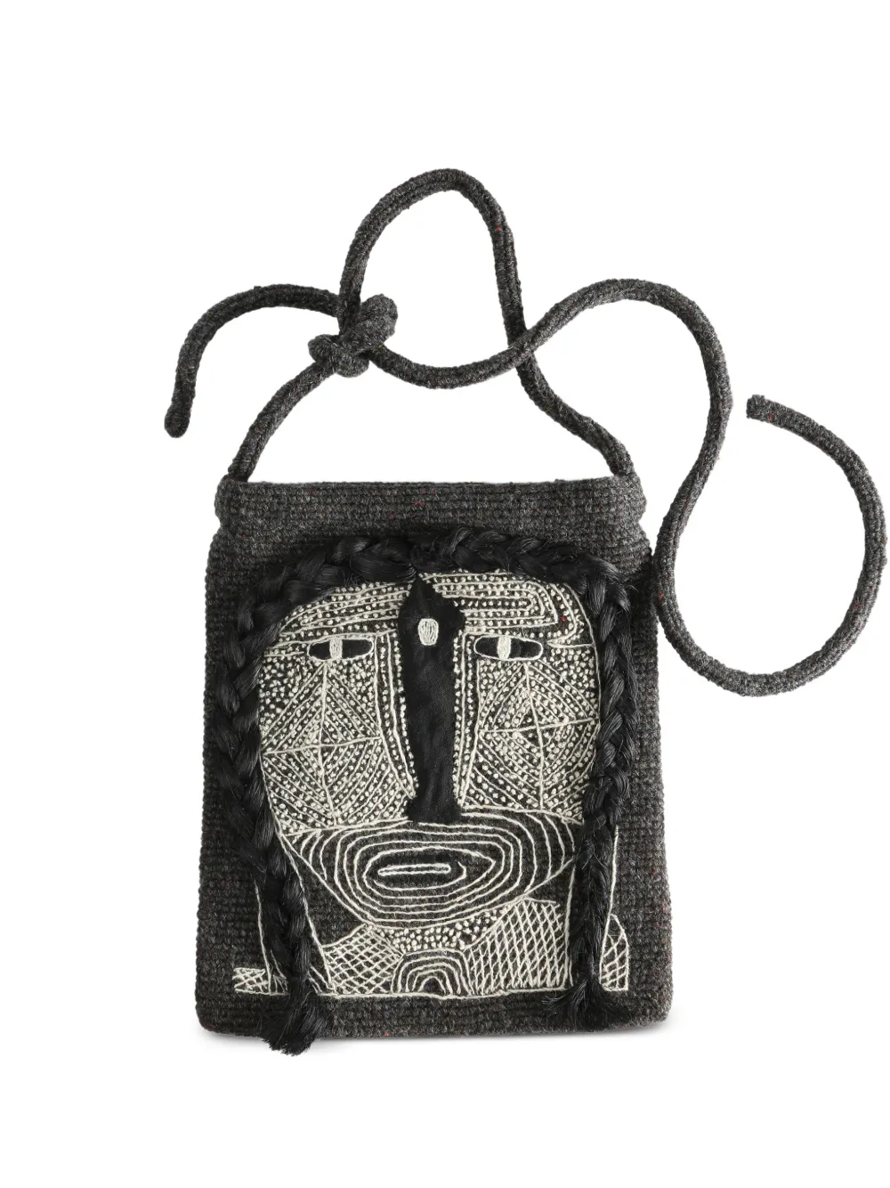 SOPHIE DIGARD knitted cross body bag - Grigio