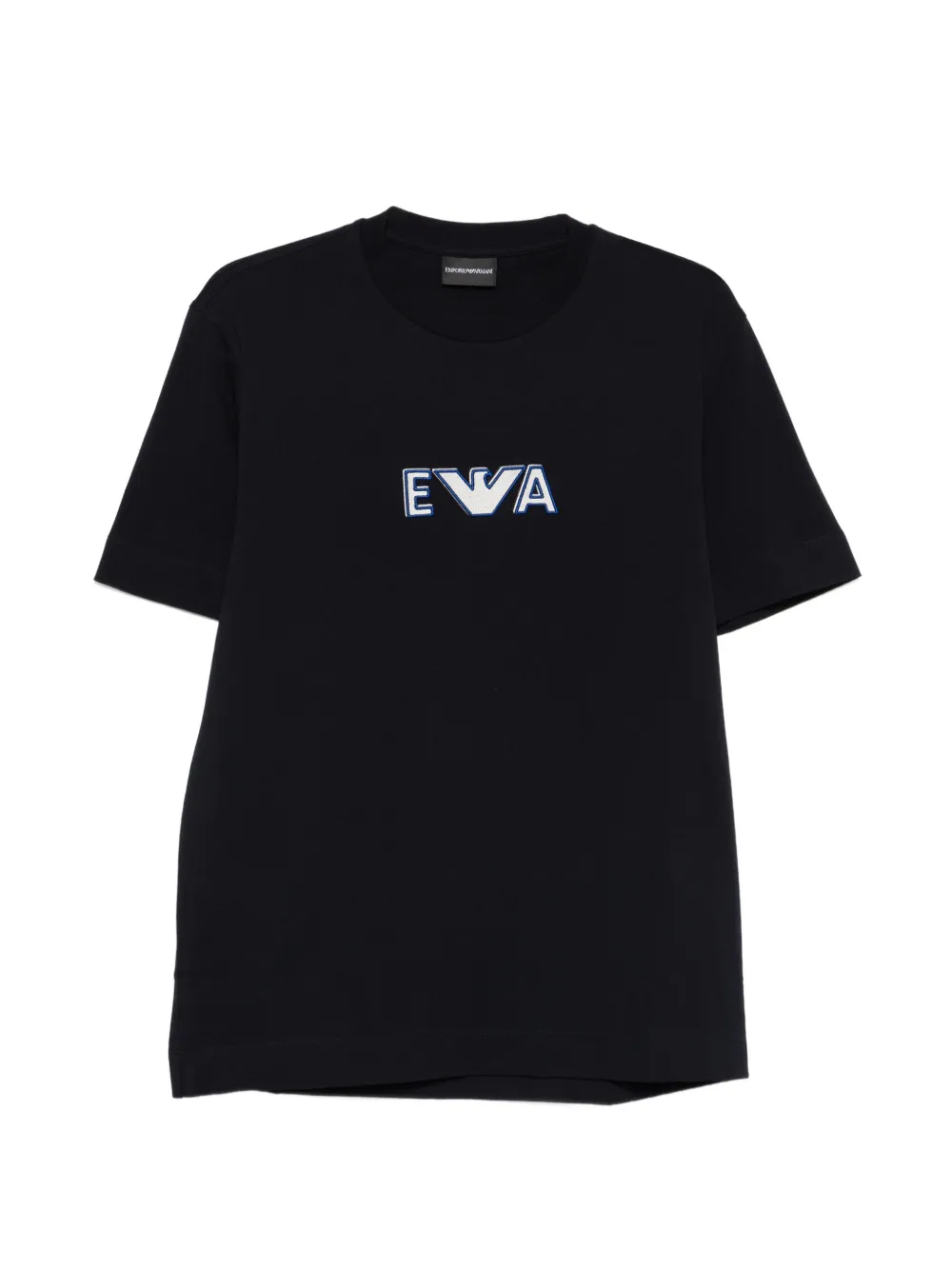 Emporio Armani logo-embroidered T-shirt - Blu