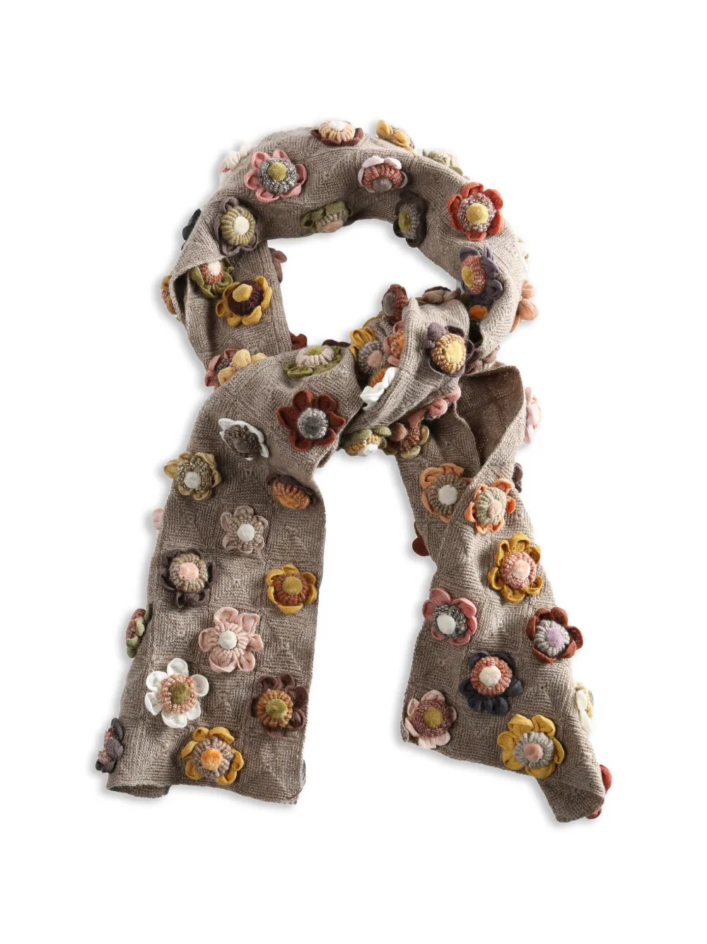  Sophie Digard Flower Scarf - Neutrals 