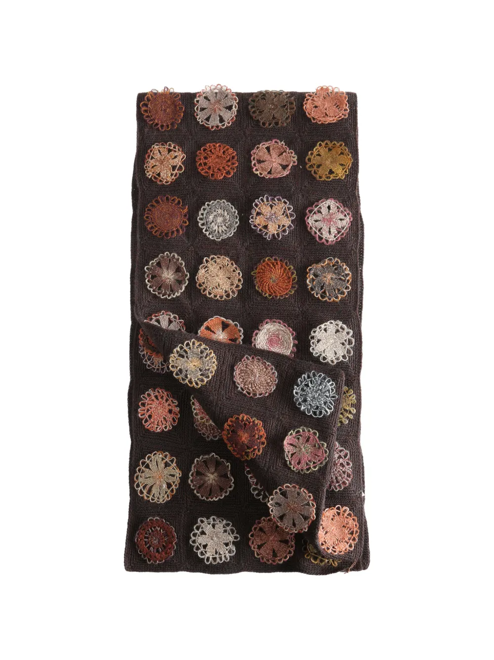 SOPHIE DIGARD floral wool scarf - Marrone