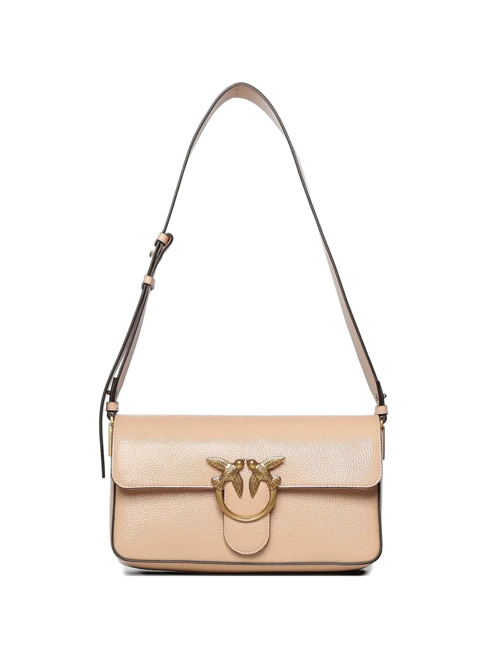 PINKO Love Birds leather shoulder bag - Toni neutri
