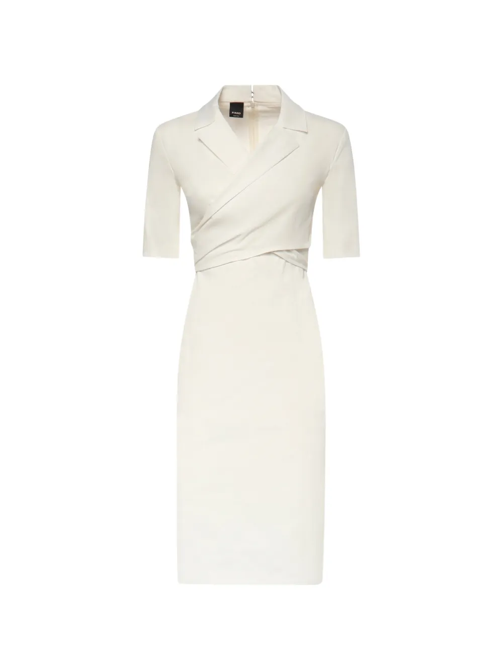 PINKO wrap-style notch-lapel dress - Bianco