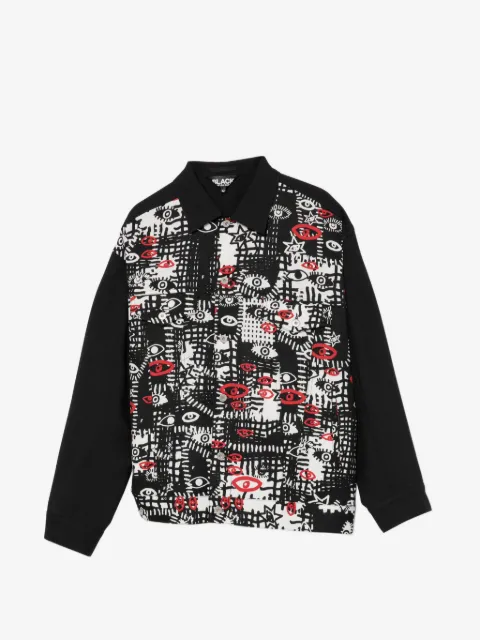 Black Comme Des Garçons Jaqueta com estampa gráfica