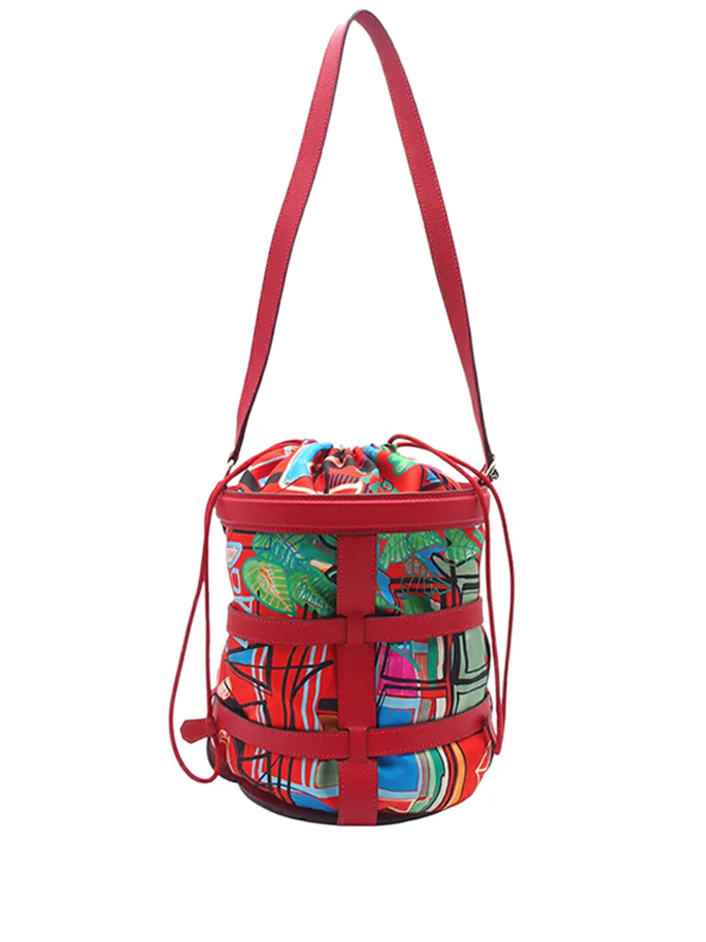 Hermès Pre-Owned 2016 Silk and Epsom Sac Musardine bucket bag - Multicolore