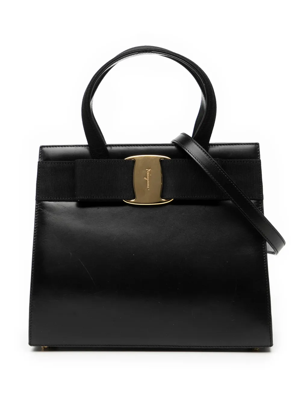 Ferragamo Pre-Owned 2010-2026 Leather Vara Bow satchel - Nero