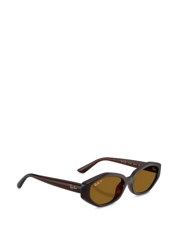 Ray-Ban 偏光レンズ ジオメトリックフレーム サングラス | ブラウン