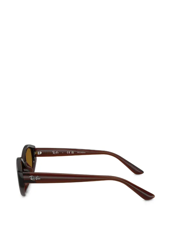 Ray-Ban 偏光レンズ ジオメトリックフレーム サングラス | ブラウン