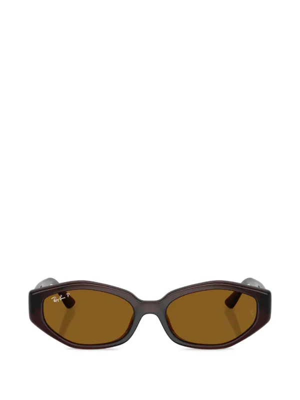 Ray-Ban サングラス 偏光レンズ メタルフレーム Ray-Ban 偏光レンズ ジオメトリックフレーム サングラス | ブラウン