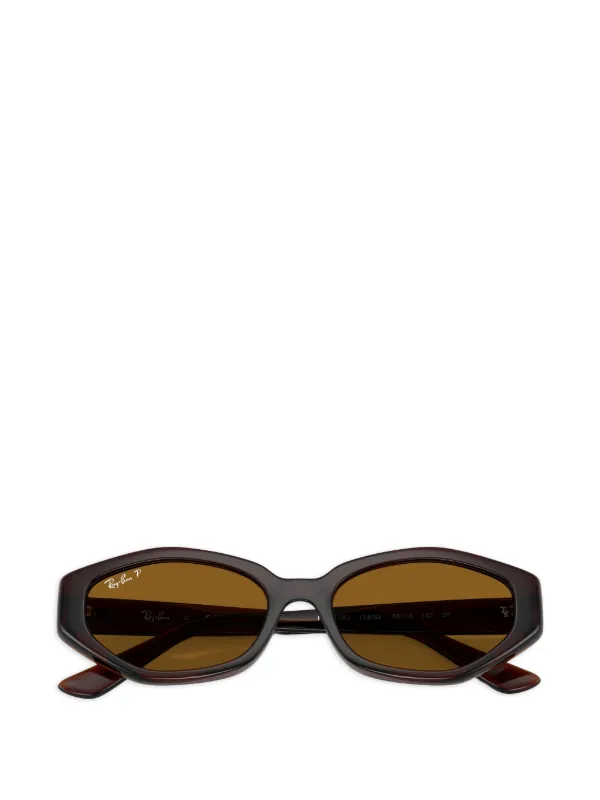 Ray-Ban 偏光レンズ ジオメトリックフレーム サングラス | ブラウン