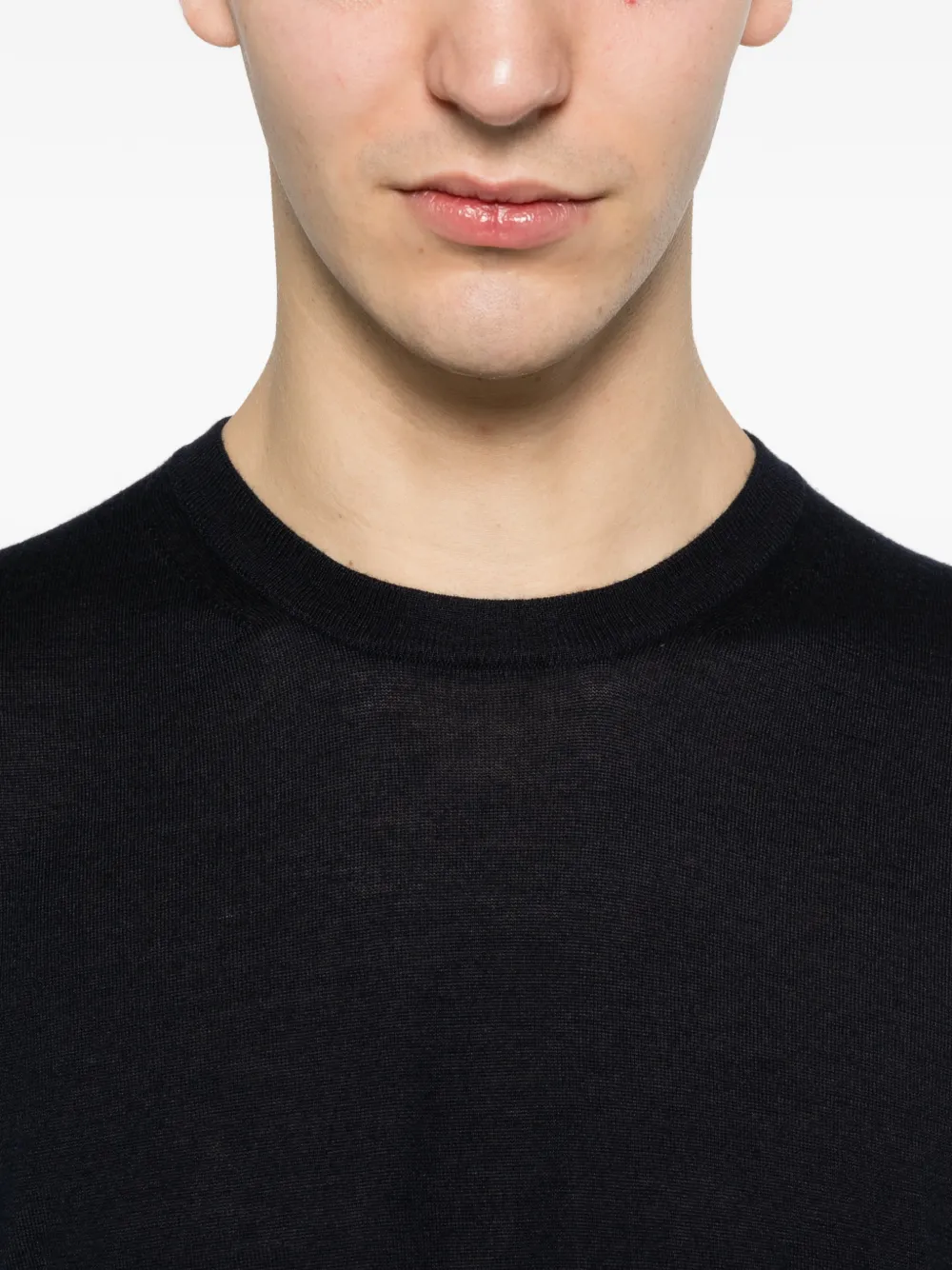Short-Sleeve Crewneck Knitted Top