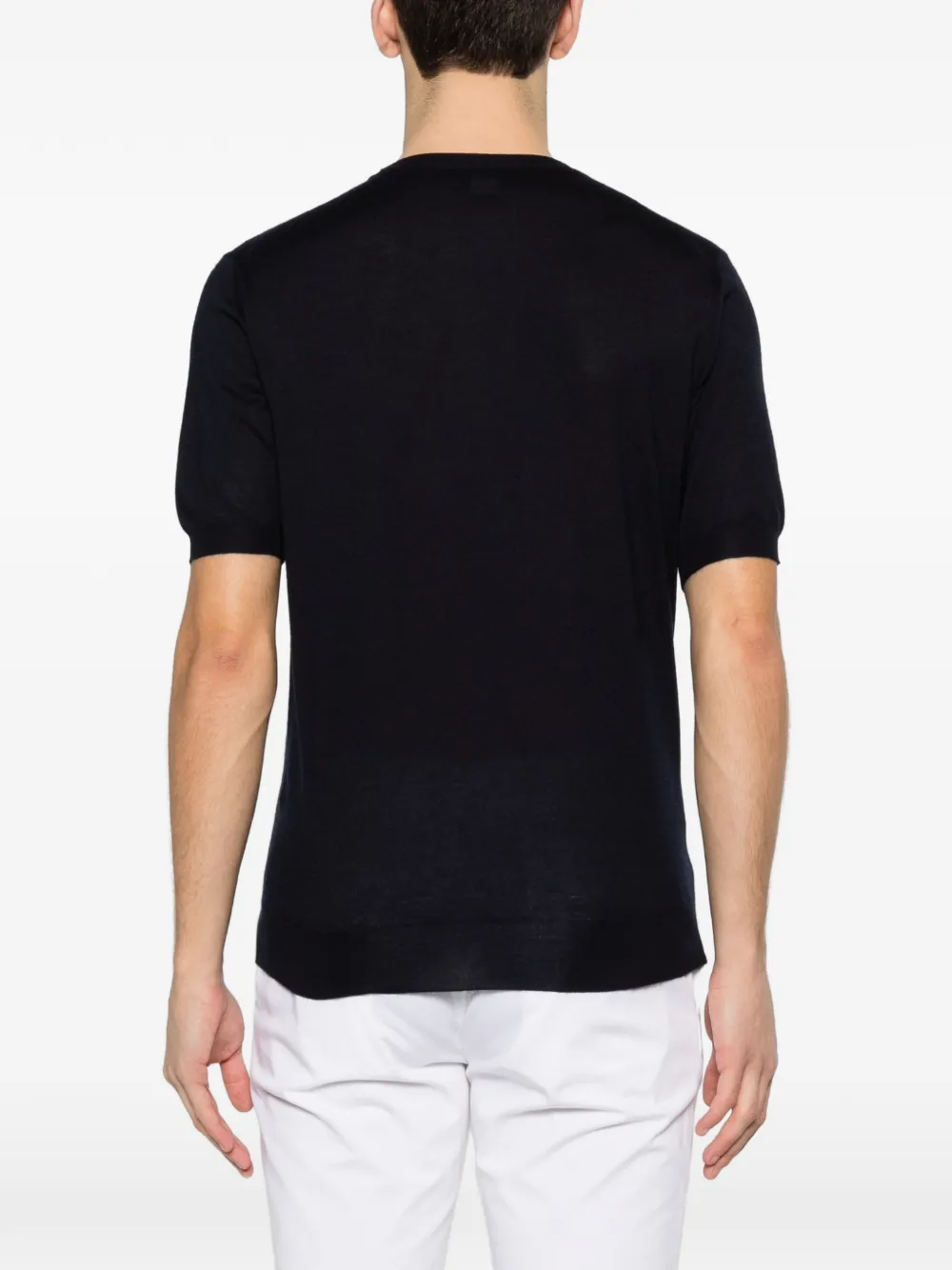 Short-Sleeve Crewneck Knitted Top