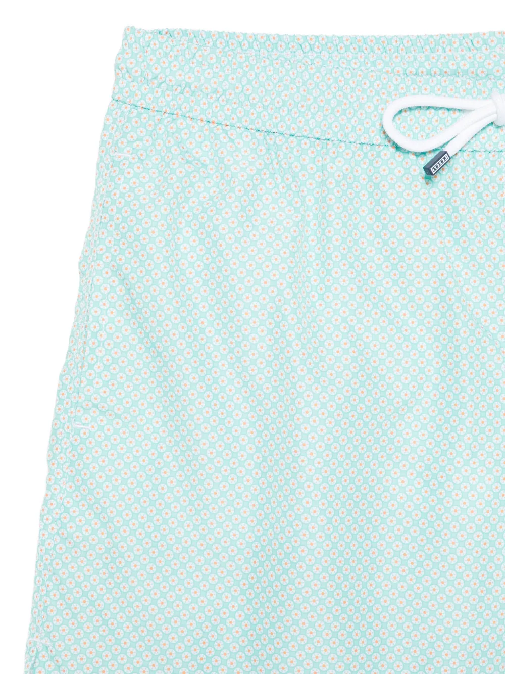  Fedeli Drawstring Patterned Swim Shorts - Blue 