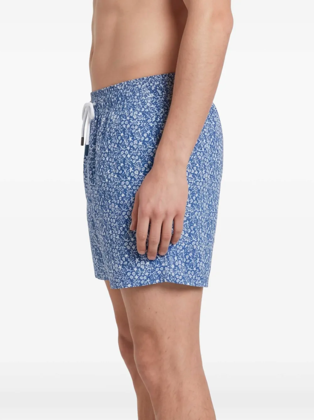 Fedeli Zwembroek met trekkoord en print Blauw