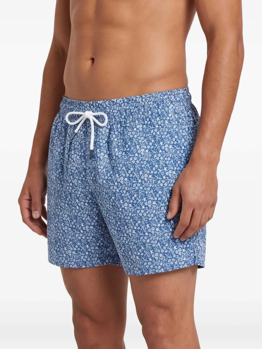 Fedeli Zwembroek met trekkoord en print Blauw