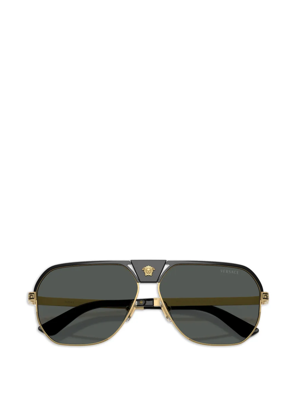 Versace Eyewear Medallion zonnebril met piloten montuur Zwart