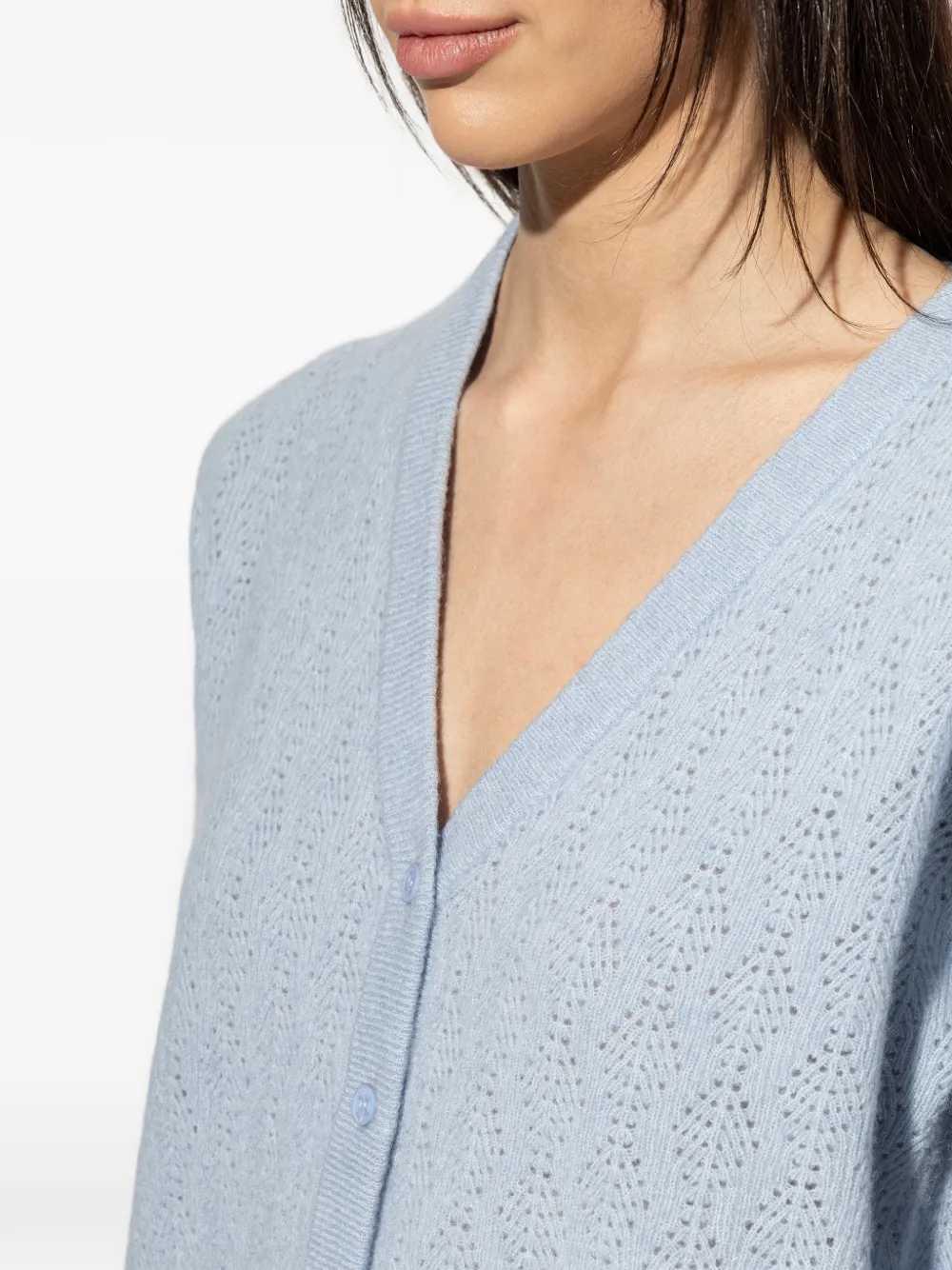MUNTHE Byrd pointelle gebreid vest Blauw