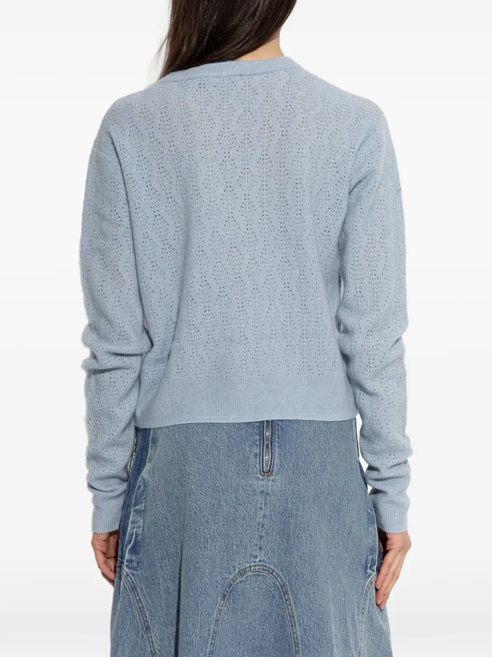 MUNTHE Byrd pointelle gebreid vest Blauw