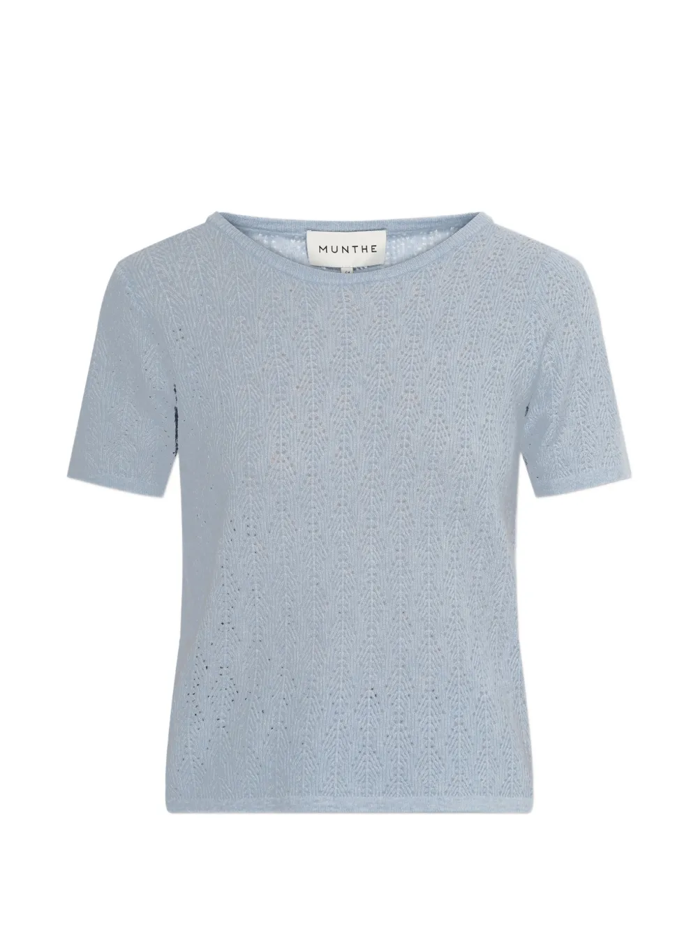 MUNTHE Boyli pointelle-knit T-shirt - Blu